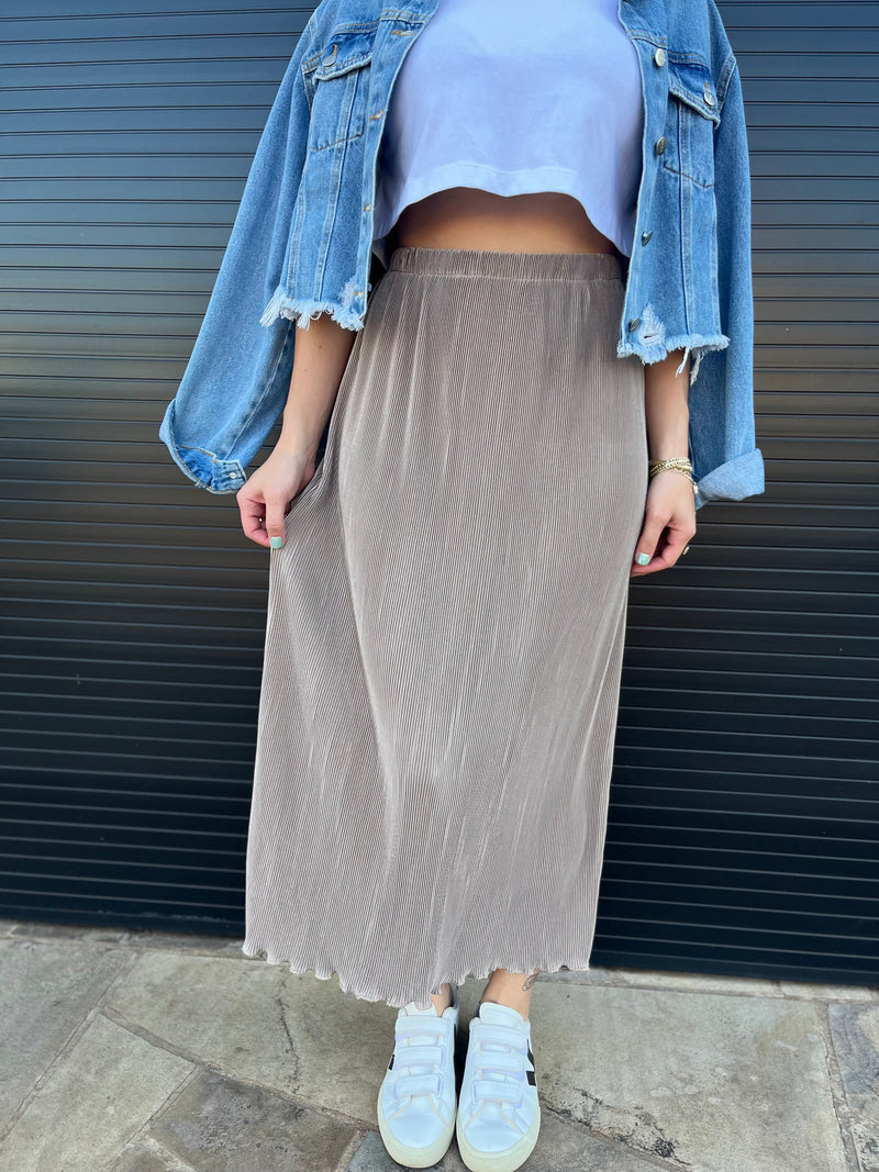 Saia midi plissada - Kali Store
