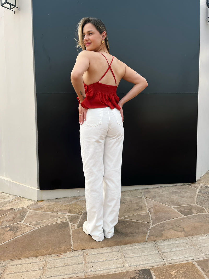 Calça Wide - Off White - Kali Store